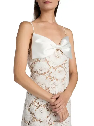 Self-Portrait Women's Bow-Detailed Floral Lace Sleeveless Minidress | Thumbnail 6 Self-Portrait Women's Bow-Detailed Floral Lace Sleeveless Minidress | Thumbnail 6