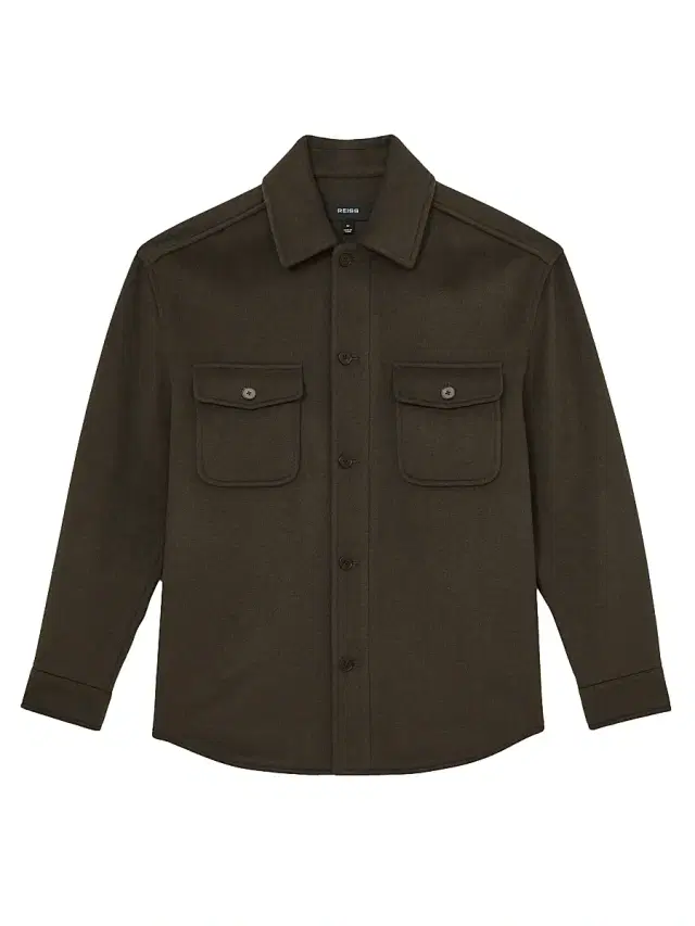 Reiss Men's Liam Wool-Blend Overshirt - Khaki Green
