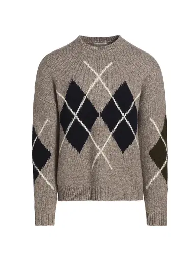 Reiss Men's Argyle Wool-Blend Sweater - Oatmeal | Thumbnail 1
