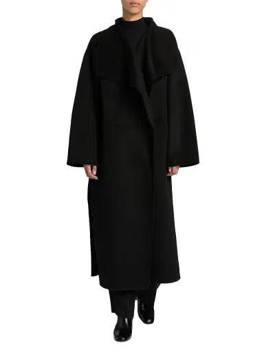 TOTEME Women's Signature Double Wool-Cashmere Coat - Black - Size XL | Thumbnail 2