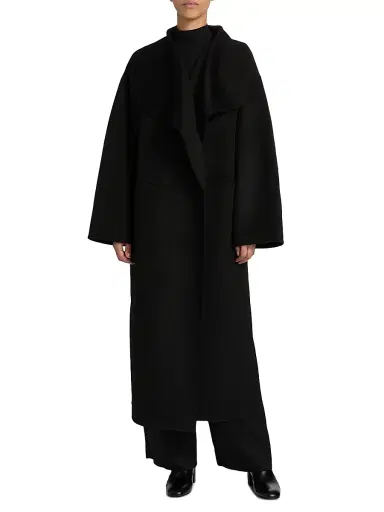 TOTEME Women's Signature Double Wool-Cashmere Coat - Black - Size XL | Thumbnail 3