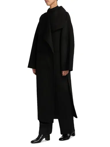 TOTEME Women's Signature Double Wool-Cashmere Coat - Black - Size XL | Thumbnail 4