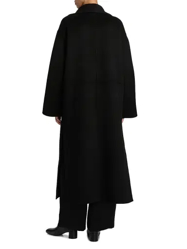 TOTEME Women's Signature Double Wool-Cashmere Coat - Black - Size XL | Thumbnail 5