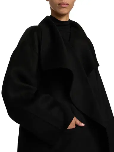 TOTEME Women's Signature Double Wool-Cashmere Coat - Black - Size XL | Thumbnail 6