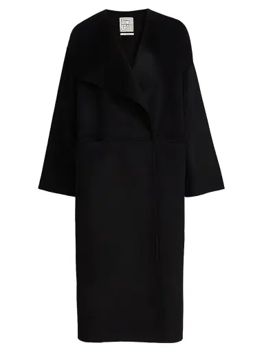 TOTEME Women's Signature Double Wool-Cashmere Coat - Black - Size XL | Thumbnail 1