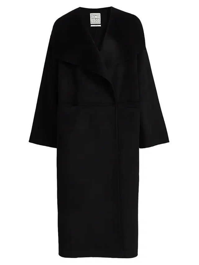 Women's Signature Double Wool-Cashmere Coat - Black