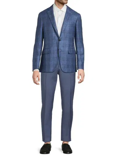 Canali Men's Kei Silk-Cashmere Trim-Fit Solid Sport Coat - Blue - Size 50 | Thumbnail 2 Canali Men's Kei Silk-Cashmere Trim-Fit Solid Sport Coat - Blue - Size 50 | Thumbnail 2