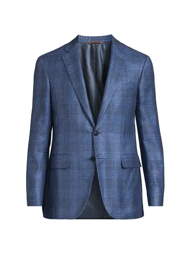 Canali Men's Kei Silk-Cashmere Trim-Fit Solid Sport Coat - Blue - Size 50 | Thumbnail 1 Canali Men's Kei Silk-Cashmere Trim-Fit Solid Sport Coat - Blue - Size 50 | Thumbnail 1