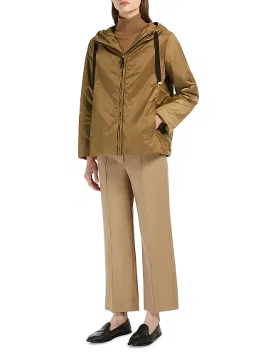Max Mara Women's Padded Hooded Jacket in Water Repellent Canvas - Caramel - Size 12 | Thumbnail 5 Max Mara Women's Padded Hooded Jacket in Water Repellent Canvas - Caramel - Size 12 | Thumbnail 5
