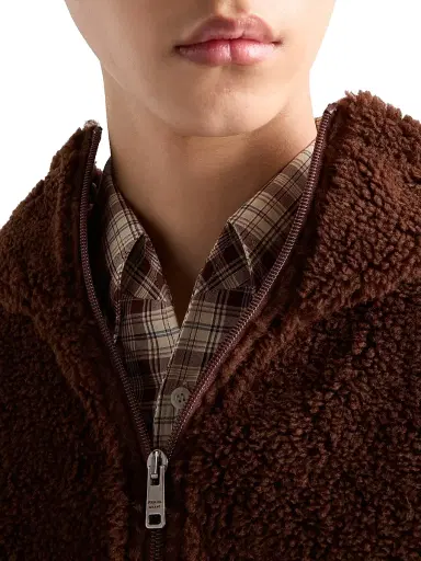 Prada Men's Wool Blend Hoodie - Brown | Thumbnail 4