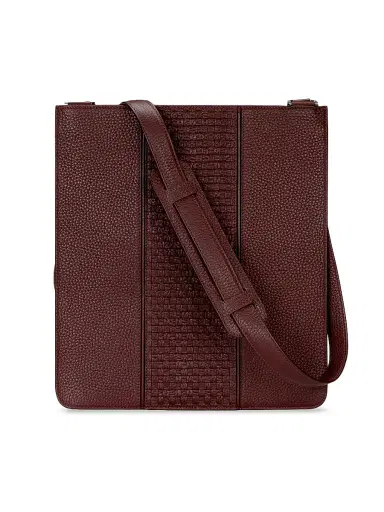 Stefano Ricci Men's Handmade Calfskin Messenger Bag - Dark Red | Thumbnail 3