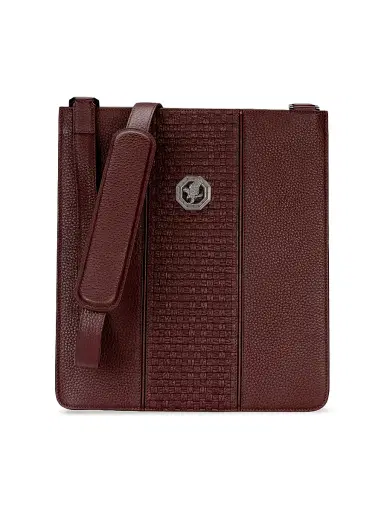 Stefano Ricci Men's Handmade Calfskin Messenger Bag - Dark Red | Thumbnail 1