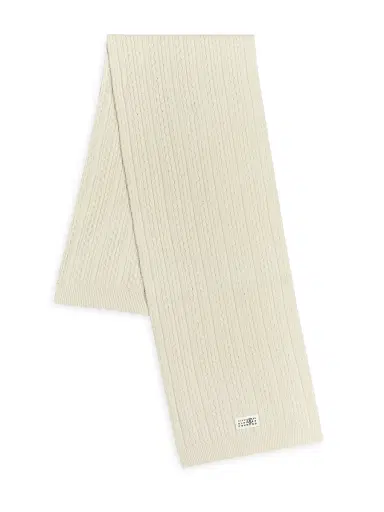 MM6 MAISON MARGIELA Men's Scalloped Knit Scarf | Thumbnail 1 MM6 MAISON MARGIELA Men's Scalloped Knit Scarf | Thumbnail 1
