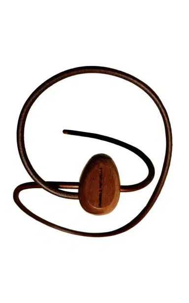 Emanuele Pantanella Design Mahogany and Brown Leather Uovo Belt | Thumbnail 1