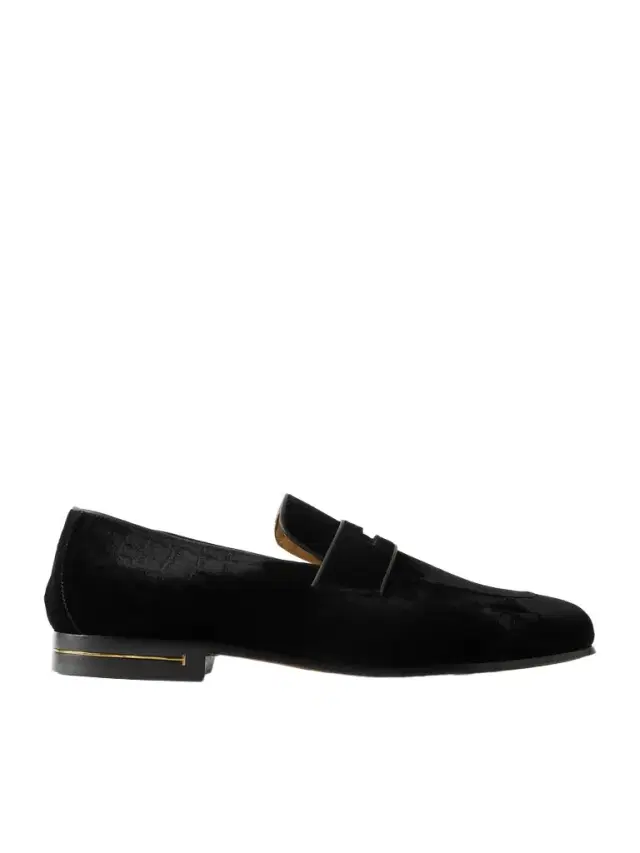 Tom Ford Gigi Leather-Trimmed Croc-Effect Velvet Penny Loafers - Men