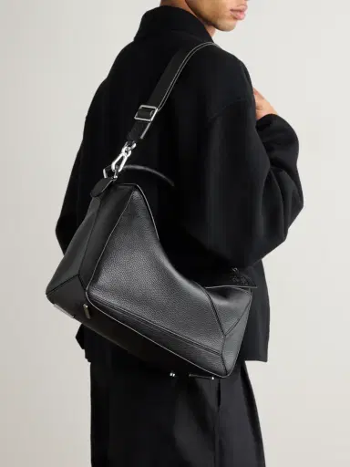 Loewe Puzzle Edge Large Logo-Debossed Full-Grain Leather Messenger Bag - Men | Thumbnail 2