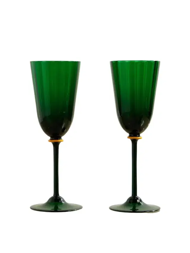 La DoubleJ Rainbow Set of Two Murano Glass Wine Glasses - Men