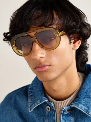 Loewe Curvy Aviator-Style Acetate Sunglasses - Men | Thumbnail 2