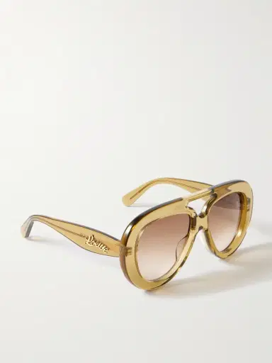 Loewe Curvy Aviator-Style Acetate Sunglasses - Men | Thumbnail 4