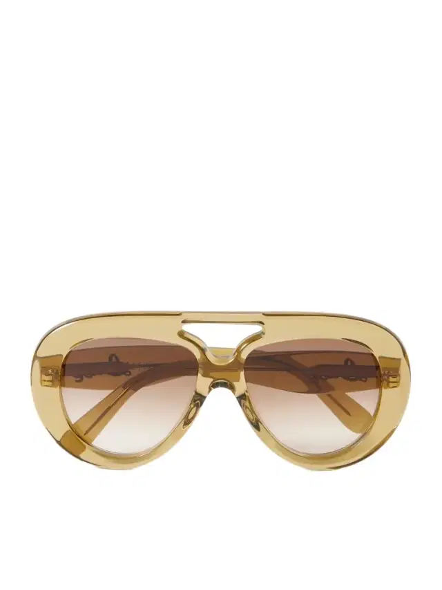 Curvy Aviator-Style Acetate Sunglasses - Men