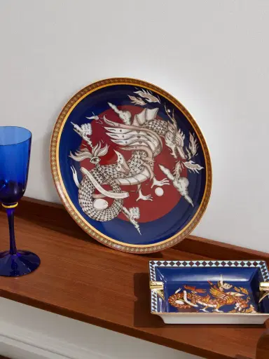 La DoubleJ The Dragon Gold-Trimmed Porcelain Decorative Plate - Men | Thumbnail 2