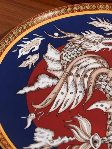 La DoubleJ The Dragon Gold-Trimmed Porcelain Decorative Plate - Men | Thumbnail 4