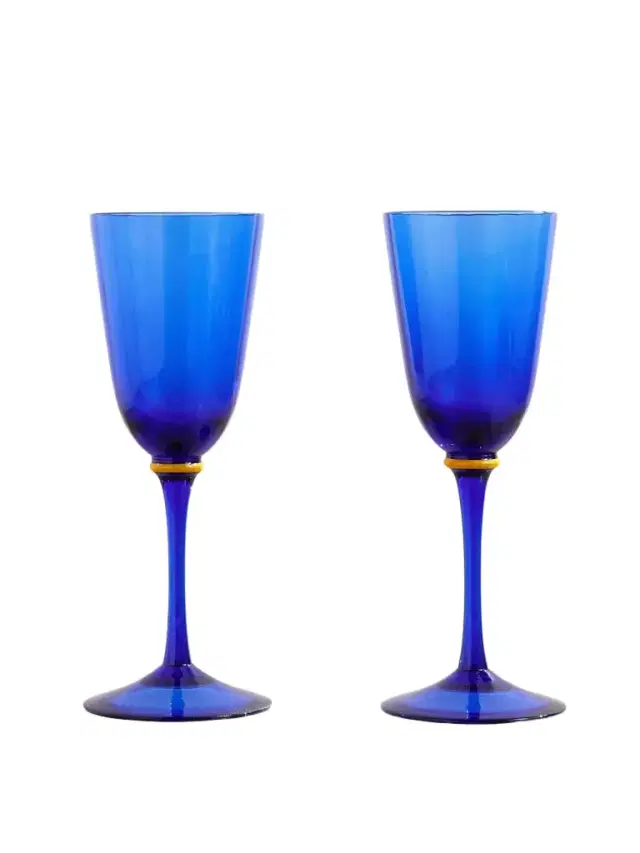 La DoubleJ Rainbow Set of Two Murano Glass Wine Glasses - Men