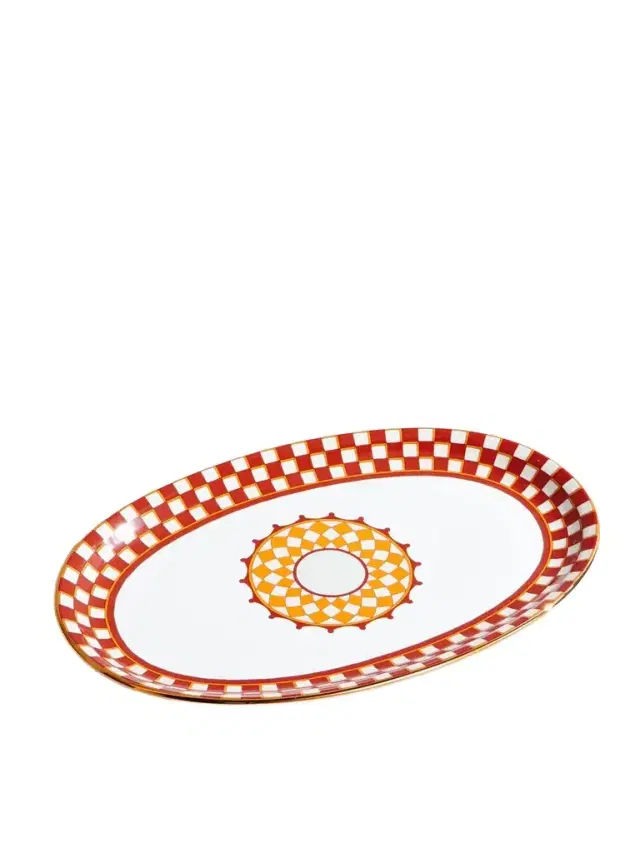 La DoubleJ Gold-Trimmed Painted Porcelain Platter - Men