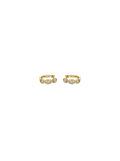 Wish Fine Jewelry 0.42ct Diamond 14K Gold Hoop Earrings | Thumbnail 2 Wish Fine Jewelry 0.42ct Diamond 14K Gold Hoop Earrings | Thumbnail 2