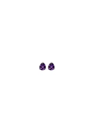 Wish Fine Jewelry 1.50ct Amethyst 18K Gold Dainty Stud Earrings | Thumbnail 1