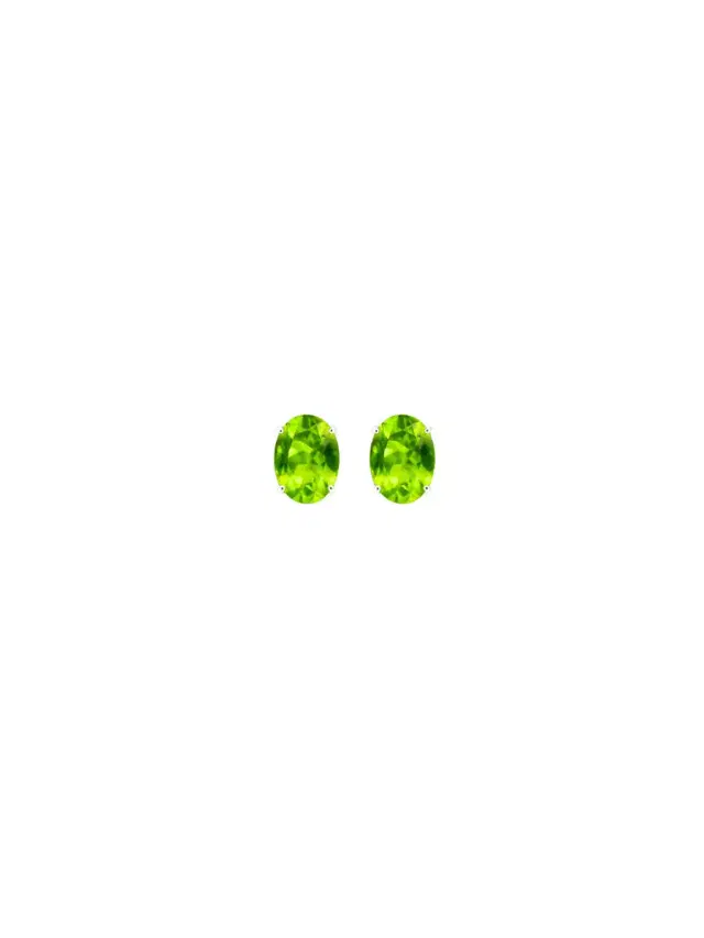 Wish Fine Jewelry 2.00ct Peridot 18K Gold Stud Earrings