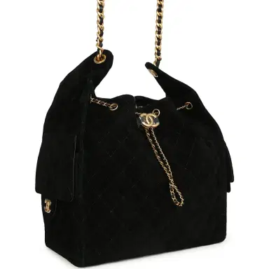 Chanel Chanel Medium 25 Hobo Bag Black Suede Antique Gold Hardware | Thumbnail 2 Chanel Chanel Medium 25 Hobo Bag Black Suede Antique Gold Hardware | Thumbnail 2