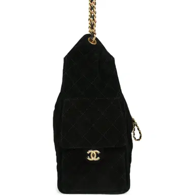 Chanel Chanel Medium 25 Hobo Bag Black Suede Antique Gold Hardware | Thumbnail 3 Chanel Chanel Medium 25 Hobo Bag Black Suede Antique Gold Hardware | Thumbnail 3