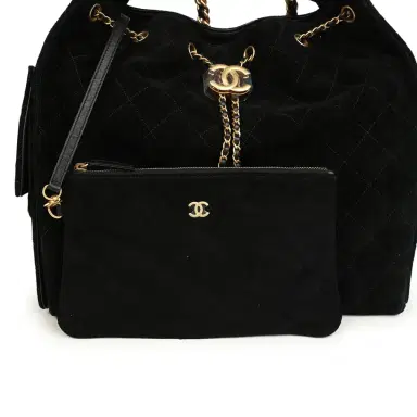 Chanel Chanel Medium 25 Hobo Bag Black Suede Antique Gold Hardware | Thumbnail 8 Chanel Chanel Medium 25 Hobo Bag Black Suede Antique Gold Hardware | Thumbnail 8