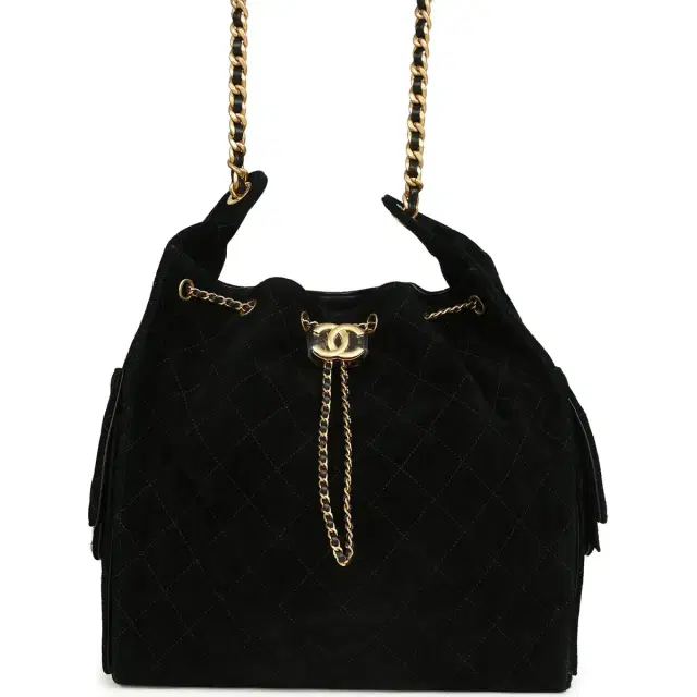 Chanel Chanel Medium 25 Hobo Bag Black Suede Antique Gold Hardware