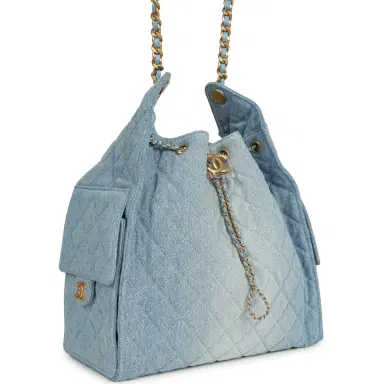 Chanel Chanel Medium 25 Hobo Bag Light Blue Washed Denim Antique Gold Hardware | Thumbnail 2 Chanel Chanel Medium 25 Hobo Bag Light Blue Washed Denim Antique Gold Hardware | Thumbnail 2