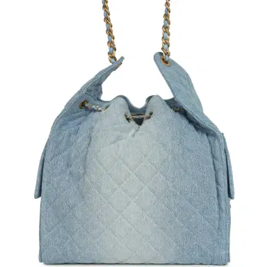 Chanel Chanel Medium 25 Hobo Bag Light Blue Washed Denim Antique Gold Hardware | Thumbnail 4 Chanel Chanel Medium 25 Hobo Bag Light Blue Washed Denim Antique Gold Hardware | Thumbnail 4