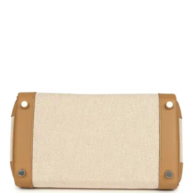 HERMÈS Hermes Birkin 25 Ecru and Beige Toile H Canvas and Biscuit Swift Palladium Hardware | Thumbnail 6 HERMÈS Hermes Birkin 25 Ecru and Beige Toile H Canvas and Biscuit Swift Palladium Hardware | Thumbnail 6
