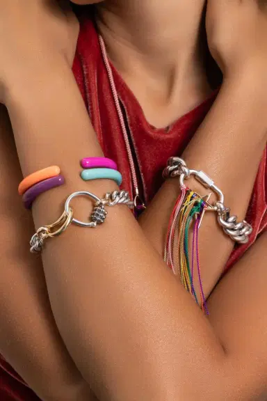 Marla Aaron Fuchsia Tacky Hinged Cuffling Bracelet | Thumbnail 3 Marla Aaron Fuchsia Tacky Hinged Cuffling Bracelet | Thumbnail 3