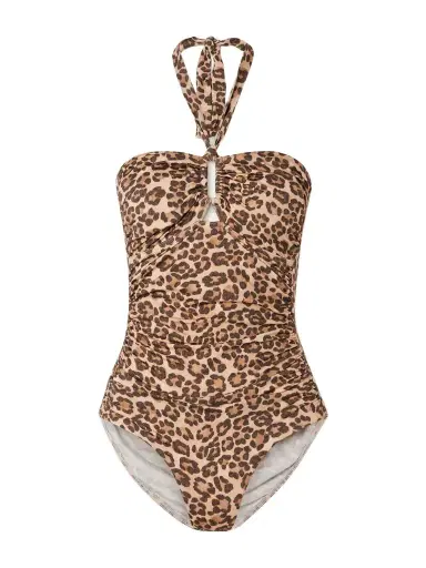 Zimmermann Wanderlust Cutout Ruched Leopard-print Swimsuit | Thumbnail 1 Zimmermann Wanderlust Cutout Ruched Leopard-print Swimsuit | Thumbnail 1