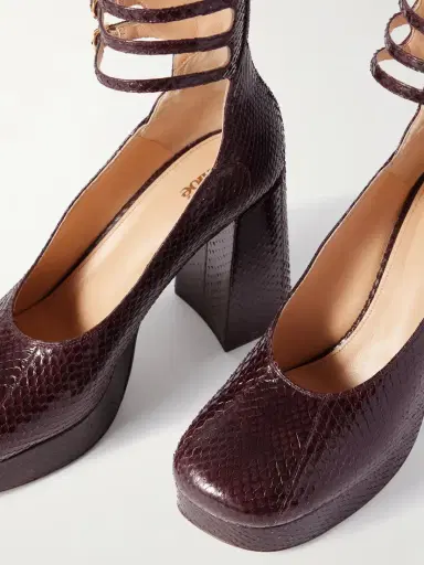Chloé Loti Snake-effect Leather Platform Pumps | Thumbnail 4 Chloé Loti Snake-effect Leather Platform Pumps | Thumbnail 4