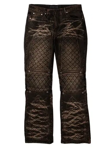 Who Decides War Men's Moto Quilted Straight Jeans - Tan Coal - Size 40 | Thumbnail 1 Who Decides War Men's Moto Quilted Straight Jeans - Tan Coal - Size 40 | Thumbnail 1
