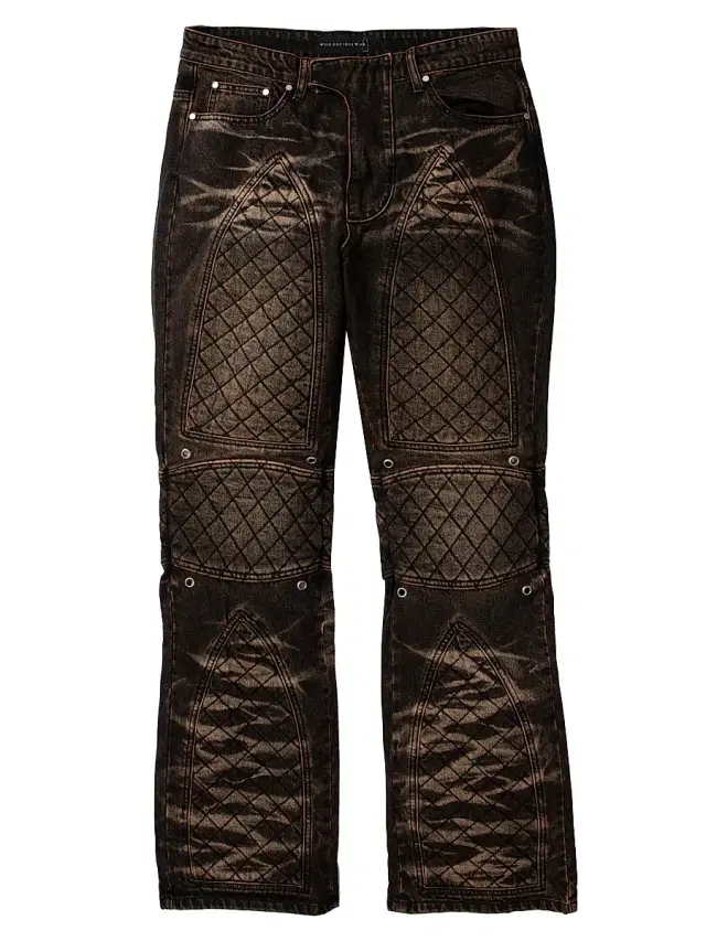 Men's Moto Quilted Straight Jeans - Tan Coal