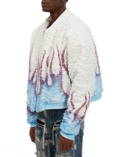 Who Decides War Men's Husk Flame Bomber Jacket - Cloud Multi - Size XXXL | Thumbnail 2 Who Decides War Men's Husk Flame Bomber Jacket - Cloud Multi - Size XXXL | Thumbnail 2