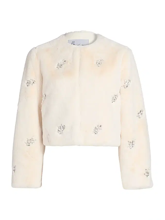 dh New York Women's Monique Crystal-Embellished Faux-Fur Jacket - Winter White