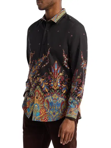 Robert Graham Men's Taj Mahal Paisley Embroidered Cotton Shirt - Size XXL | Thumbnail 3 Robert Graham Men's Taj Mahal Paisley Embroidered Cotton Shirt - Size XXL | Thumbnail 3