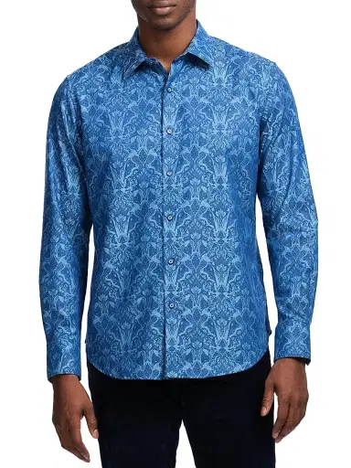 Robert Graham Men's Highland Printed Woven Shirt - Dark Blue - Size XXL | Thumbnail 3 Robert Graham Men's Highland Printed Woven Shirt - Dark Blue - Size XXL | Thumbnail 3