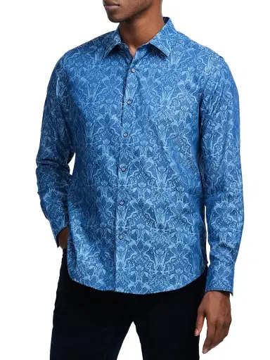 Robert Graham Men's Highland Printed Woven Shirt - Dark Blue - Size XXL | Thumbnail 4 Robert Graham Men's Highland Printed Woven Shirt - Dark Blue - Size XXL | Thumbnail 4