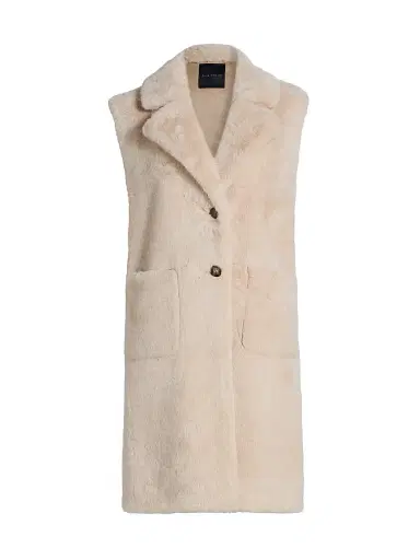 Elie Tahari Women's Fallon Faux-Fur Longline Vest | Thumbnail 1 Elie Tahari Women's Fallon Faux-Fur Longline Vest | Thumbnail 1