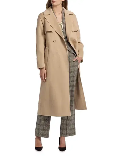 Elie Tahari Women's Ren Wool Double-Breasted Trench Coat | Thumbnail 3 Elie Tahari Women's Ren Wool Double-Breasted Trench Coat | Thumbnail 3